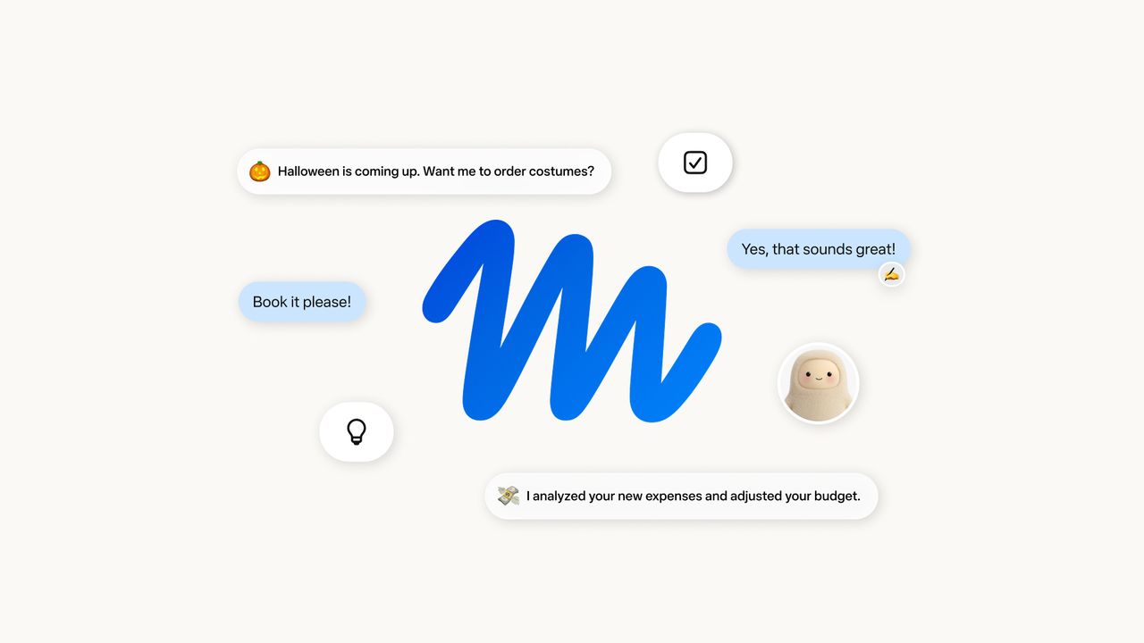 Muse AI 로고와 쇼핑 및 예산 관리 기능을 보여주는 인터페이스 이미지